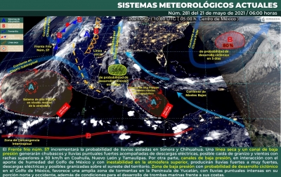Lluvias aisladas con posibilidad de tormentas eléctricas para Sinaloa