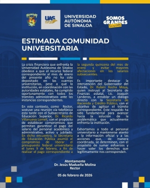 Se compromete la SEP a entregar los recursos a la UAS el lunes 9 de febrero