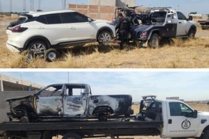 En distintos hechos en Villa Ju&aacute;rez, en Navolato, Grupo Interinstitucional recupera veh&iacute;culos con reporte de robo y destruye un explosivo
