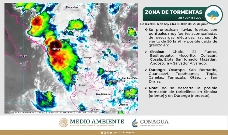 Hurac&aacute;n Enrique pronostica lluvias fuertes a puntuales con descargas el&eacute;ctricas por Sinaloa
