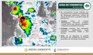 Hurac&aacute;n Enrique pronostica lluvias fuertes a puntuales con descargas el&eacute;ctricas por Sinaloa