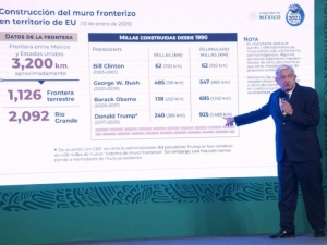 AMLO celebra decisi&oacute;n de Biden sobre freno del muro con M&eacute;xico
