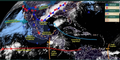Se registra la primera onda tropical de la temporada en el sureste de México