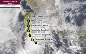 Se forma la tormenta tropical 'Alvin' en el Pac&iacute;fico: Servicio Meteorol&oacute;gico Nacional de M&eacute;xico
