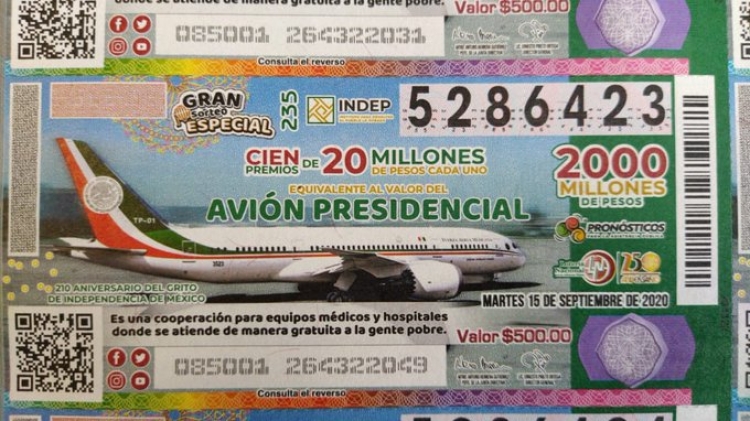 Hospitales de Edomex, Michoac&aacute;n y Nayarit ganan en rifa del avi&oacute;n presidencial