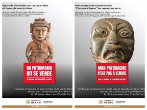 Hoy subastarán en Francia patrimonio mexicano, condena el INAH