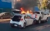 Carambola e incendio acaba con dos vehículos en malecón de Culiacán