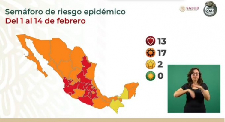 En el Sem&aacute;foro COVID-19: M&eacute;xico se queda sin estados en verde