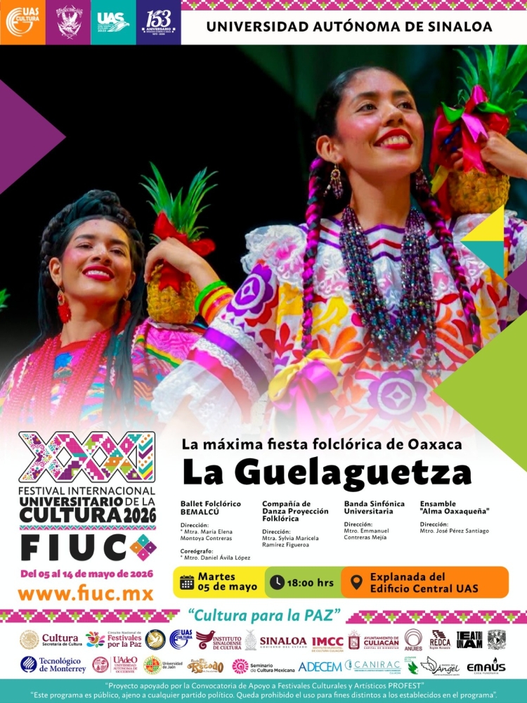 La UAS celebra su 153 aniversario con el arranque del Festival Internacional Universitario de la Cultura 2026