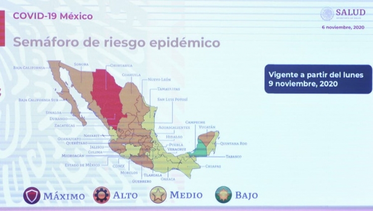 Sinaloa regresa al sem&aacute;foro naranja en el Sem&aacute;foro Epidemiol&oacute;gico por COVID-19; solo Campeche esta en verde