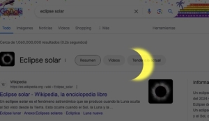 El 'eclipse solar' llego a GOOGLE no lo escribas  o se oscurecerá tu pantalla