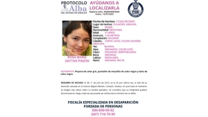 Activan Protocolo Alba para la localizaci&oacute;n de Rosa Mar&iacute;a de 16 a&ntilde;os de edad que fue vista por &uacute;ltima vez en la colonia Miguel Alem&aacute;n, en Culiac&aacute;n
