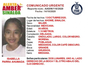 Buscan a Isabella, de 6 años, en Los Mochis; ¡ayuda a encontrarla!