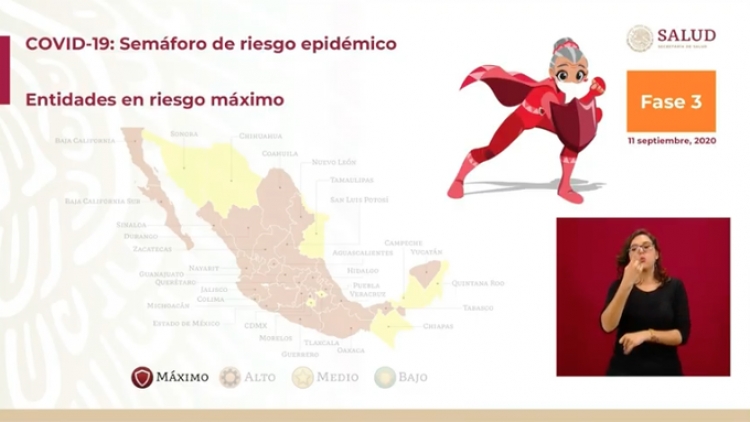 Sem&aacute;foro Covid: 8 estados en AMARILLO y 24 en NARANJA; ninguno en ROJO 