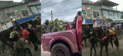 Miembros del CJNG participaron en un desfile en Guerrero encabezado por una alcaldesa