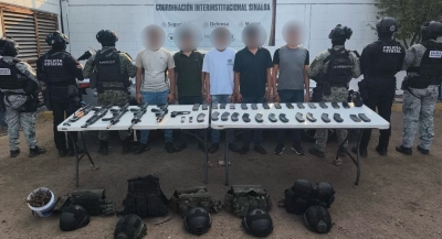 En Culiac&aacute;n, el Grupo Interinstitucional detiene a 5 civiles armados; 2 de ellos son menores de edad