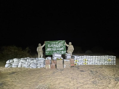 Ej&eacute;rcito y Guardia Nacional aseguran m&aacute;s de 2 toneladas de droga en Sonora