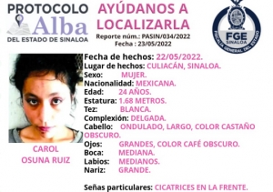 Desaparece Carol Osuna en Culiac&aacute;n