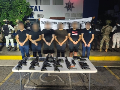 Detienen a 6 hombres y les aseguran armas de fuego, municiones y veh&iacute;culos en un operativo