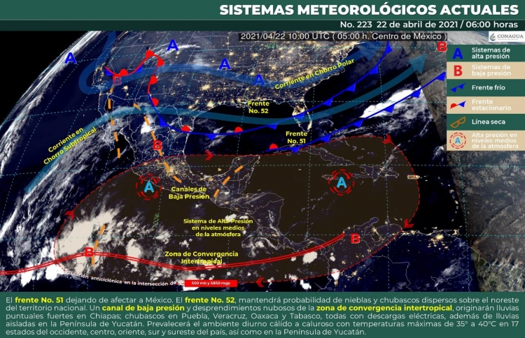 Frente Fr&iacute;o se extender&aacute; por estados del Noreste del Pa&iacute;s
