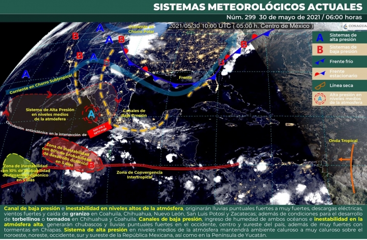Lluvias puntuales fuertes a muy fuertes en estados del norte de México