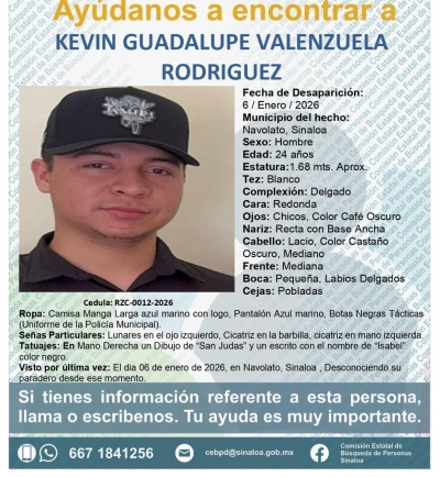 Polic&iacute;a Municipal de Navolato es levantado cuando acud&iacute;a a trabajar
