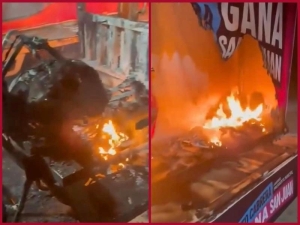Incendian autos de perifoneo con publicidad de candidato a alcalde en San Juan del Río, en Querétaro