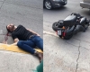 Motociclista choca contra muro de contención en el Tres Ríos y resulta lesionado