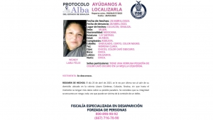 Se activa el Protocolo Alba para la localizaci&oacute;n de Wendy Lara F&eacute;lix de 44 a&ntilde;os de edad, que desapareci&oacute; en Culiac&aacute;n