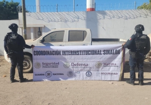 Grupo Interinstitucional recupera camioneta en Villa Ju&aacute;rez, Navolato