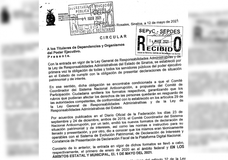 A partir de ya, todos los servidores públicos están obligados a declarar patrimonio e intereses