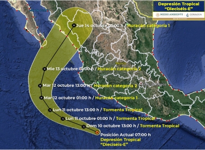 Depresi&oacute;n tropical con posibilidad de impacto en Sinaloa