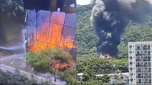 Un impactante fuego arrasa con un famoso estudio de TV en Brasil