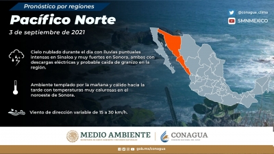 &iexcl;Agarra tu paragua otra vez! Se esperan lluvias muy fuertes para Sinaloa este viernes