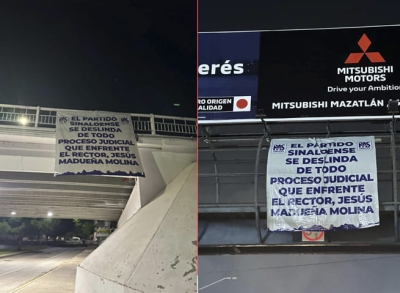 Se deslinda el PAS de mantas pol&iacute;ticas colgadas en puentes