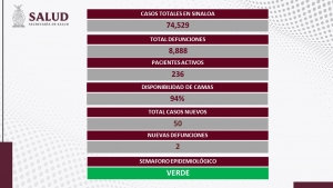 Sinaloa registr&oacute; 50 nuevos casos de Covid-19 este jueves