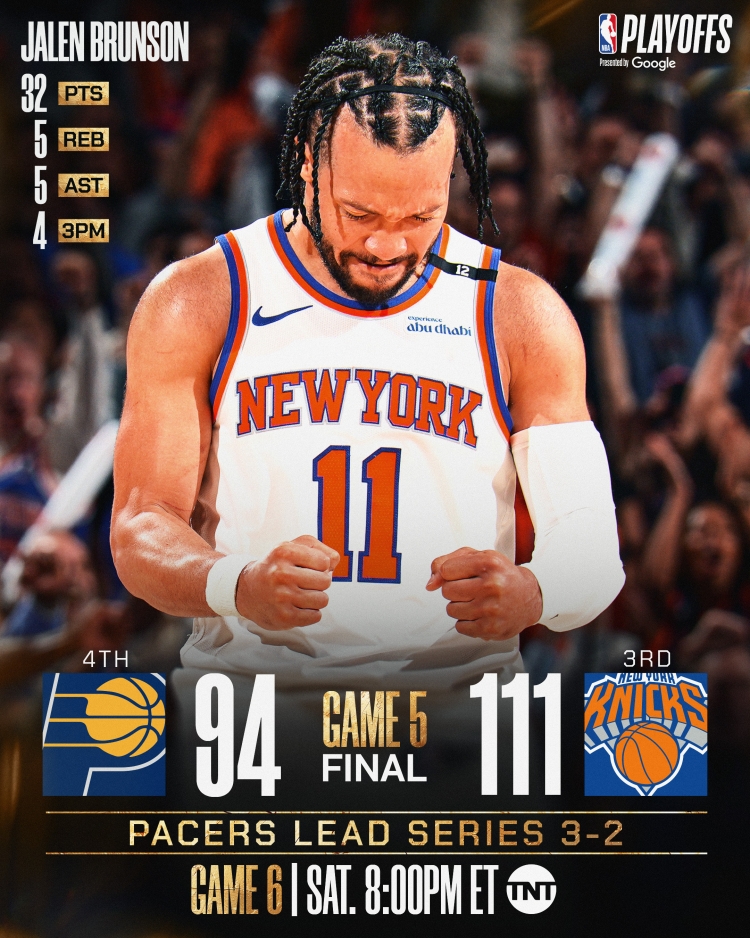 Knicks de Nueva York prolongó el pase a la final del Este en la NBA