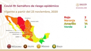 Actualizan el sem&aacute;foro de riesgo por COVID-19
