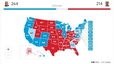 Mapa electora de las elecciones en Estados Unidos
