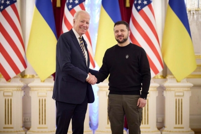 Joe Biden se reúne con Zelenski en un encuentro histórico en Kiev para refrendar su apoyo en la guerra