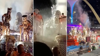 Caos y sangre en el Carnaval de R&iacute;o de Janeiro, en Brasil: una gigantesca carroza se descontrola y deja 3 heridos