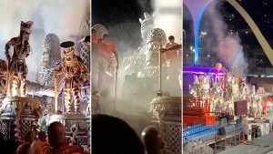 Caos y sangre en el Carnaval de R&iacute;o de Janeiro, en Brasil: una gigantesca carroza se descontrola y deja 3 heridos