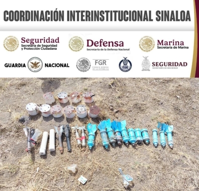 En el municipio de Escuinapa aseguran fuerzas federales artefactos explosivos