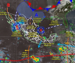 Hoy se prev&eacute;n fuertes lluvias en el Centro y Sur de Sinaloa
