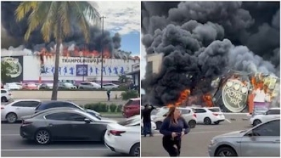 Se queman por completo un negocio de trampolines y Casino en Plaza Cin&eacute;polis, sobre el Blvd. Pedro Infante, en Culiac&aacute;n