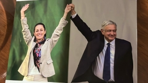 Claudia Sheinbaum se dice honrada de poder recibir el bast&oacute;n de mando de AMLO: a&uacute;n no se sabe lugar ni hora de la entrega, afirma el Presidente