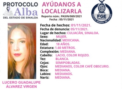 Desaparece Lucero en Culiac&aacute;n