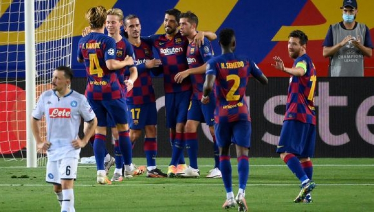 El Barcelona se clasifica a los cuartos de final de  la Champions League.derrotando con categoría al Nápoles