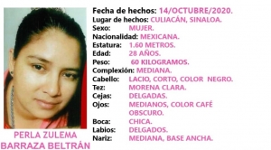 La FGE solicita la colaboraci&oacute;n ciudadana para localizar a Perla Zulema