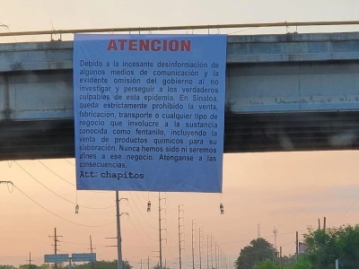 'Los Chapitos' despiertan a Sinaloa con advertencia sobre la producci&oacute;n y venta de Fentanilo